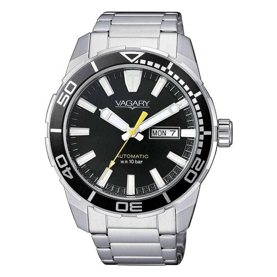Orologio Uomo Acciaio Vagary Nero Automatico Doppia Data 100 M IX3-416-51I