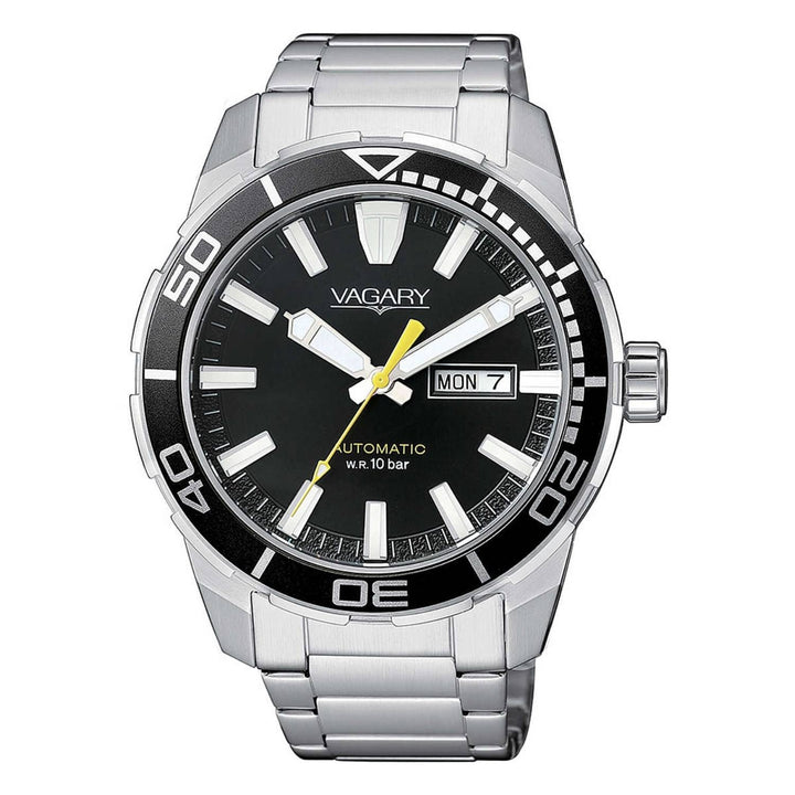 Orologio Uomo Acciaio Vagary Nero Automatico Doppia Data 100 M IX3-416-51I