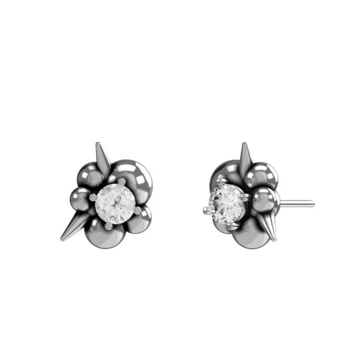 Orecchini John Richmond Borchie Diamanti Bronzo Argentato JRME01BW