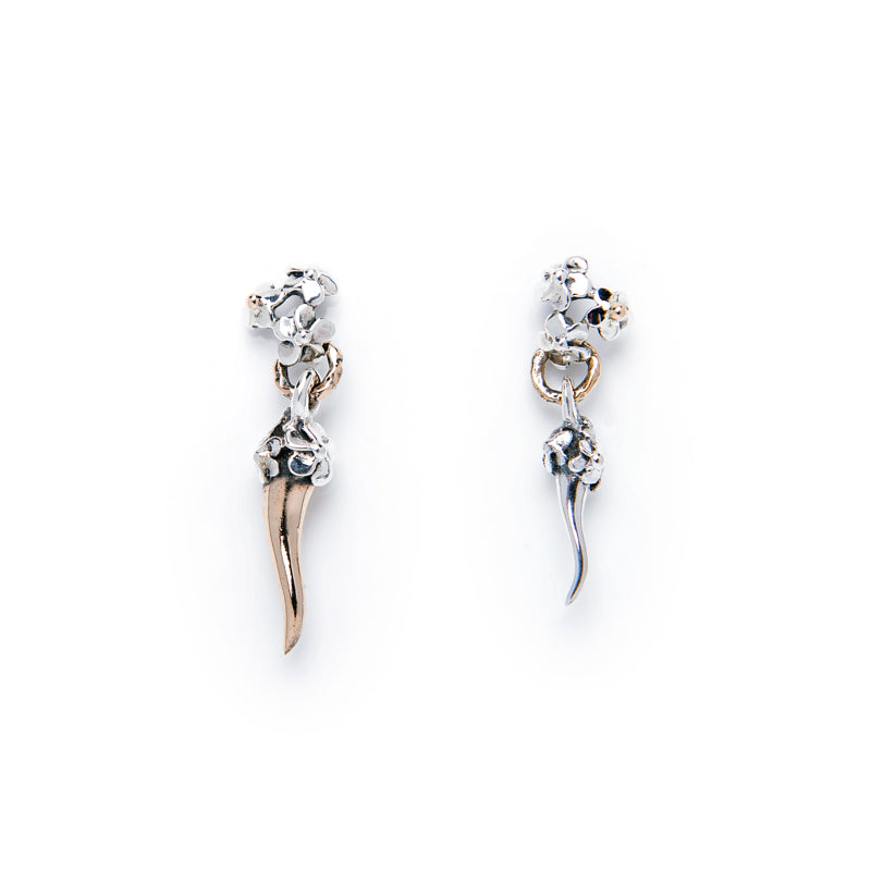 Orecchini Donna Nemoris Argento 925 Bronzo Rosè Corno Primavera Fiori BOF35