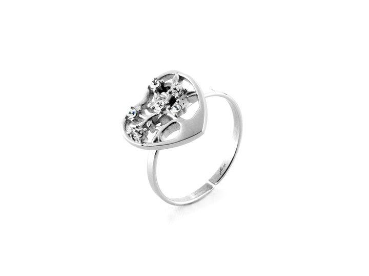 Anello Donna 4US Cesare Paciotti Acciaio a  cuore con zirconi 4UAN6516W