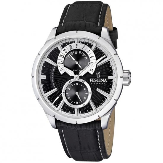 Orologio Uomo Acciaio Festina retrò cinturino pelle  F16573/3