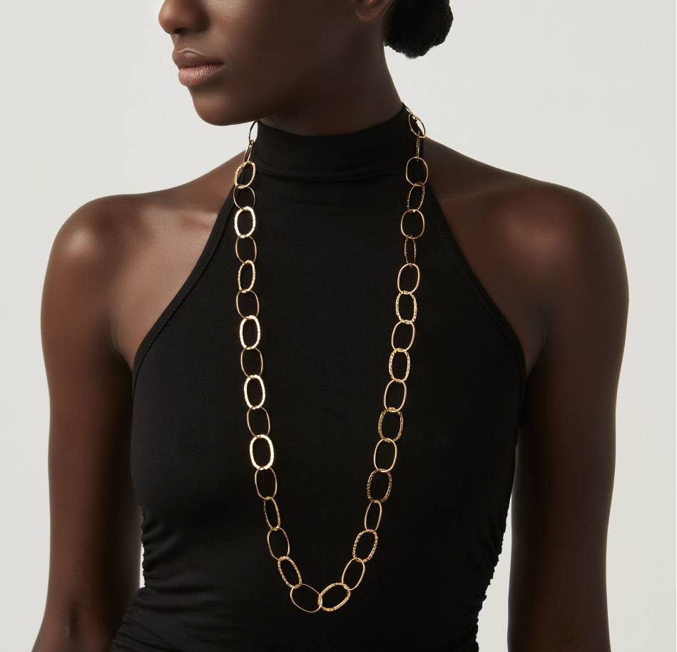 Collana Donna Giovanni Raspini Argento Dorato 925 Catena Ovale Grande 08158