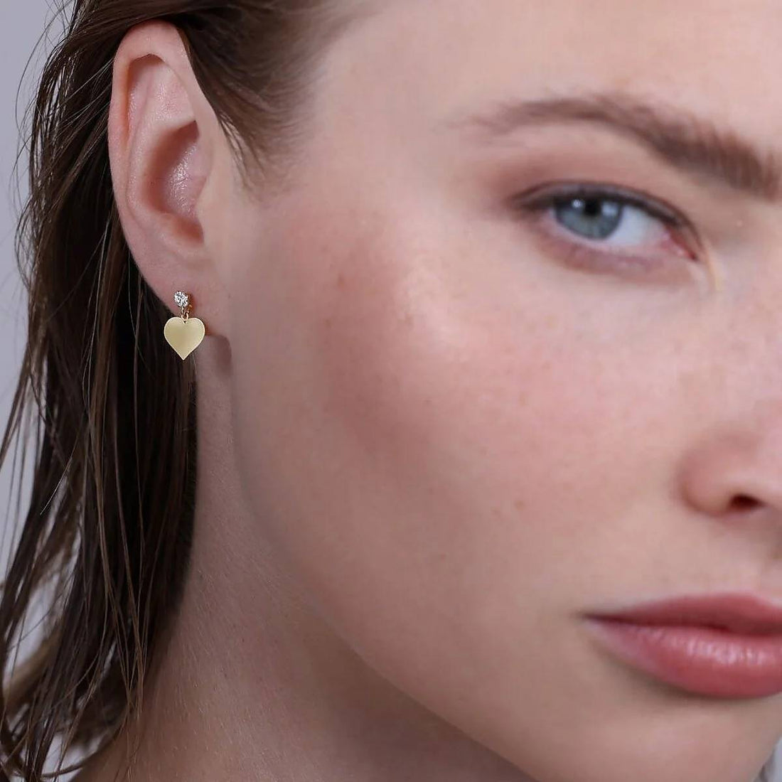 Orecchini Donna Bambina Milor Gold 9 KT Cuore Punto Luce WSGD90477.YG