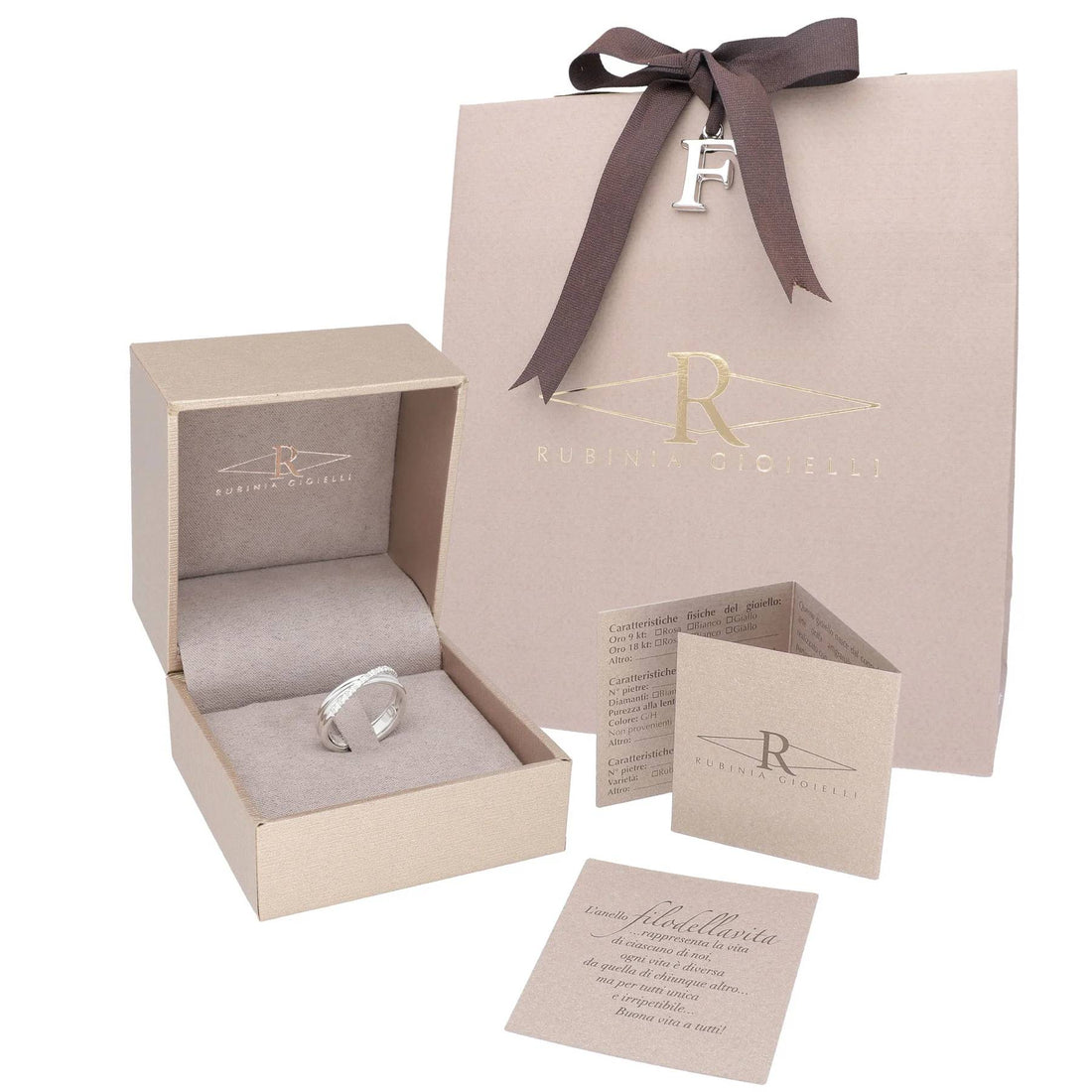 Anello Donna Filodellavita Rubinia 7 Fili Argento 925 Cuore Oro Rosa mis 14 AN324AR