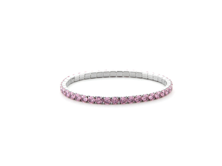 Bracciale Donna 4US Cesare Paciotti Tennis Acciaio Zirconi Rosa a molla 4UBR6665W