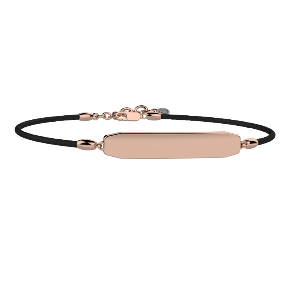 Bracciale Uomo Nanan Incidibile Simil Pelle Nero Argento Rosè 925 PNAN0003