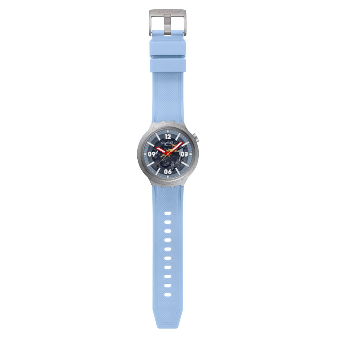 Orologio Uomo Swatch BIG BOLD MOMENT Scheletrato Azzurro SB07S122