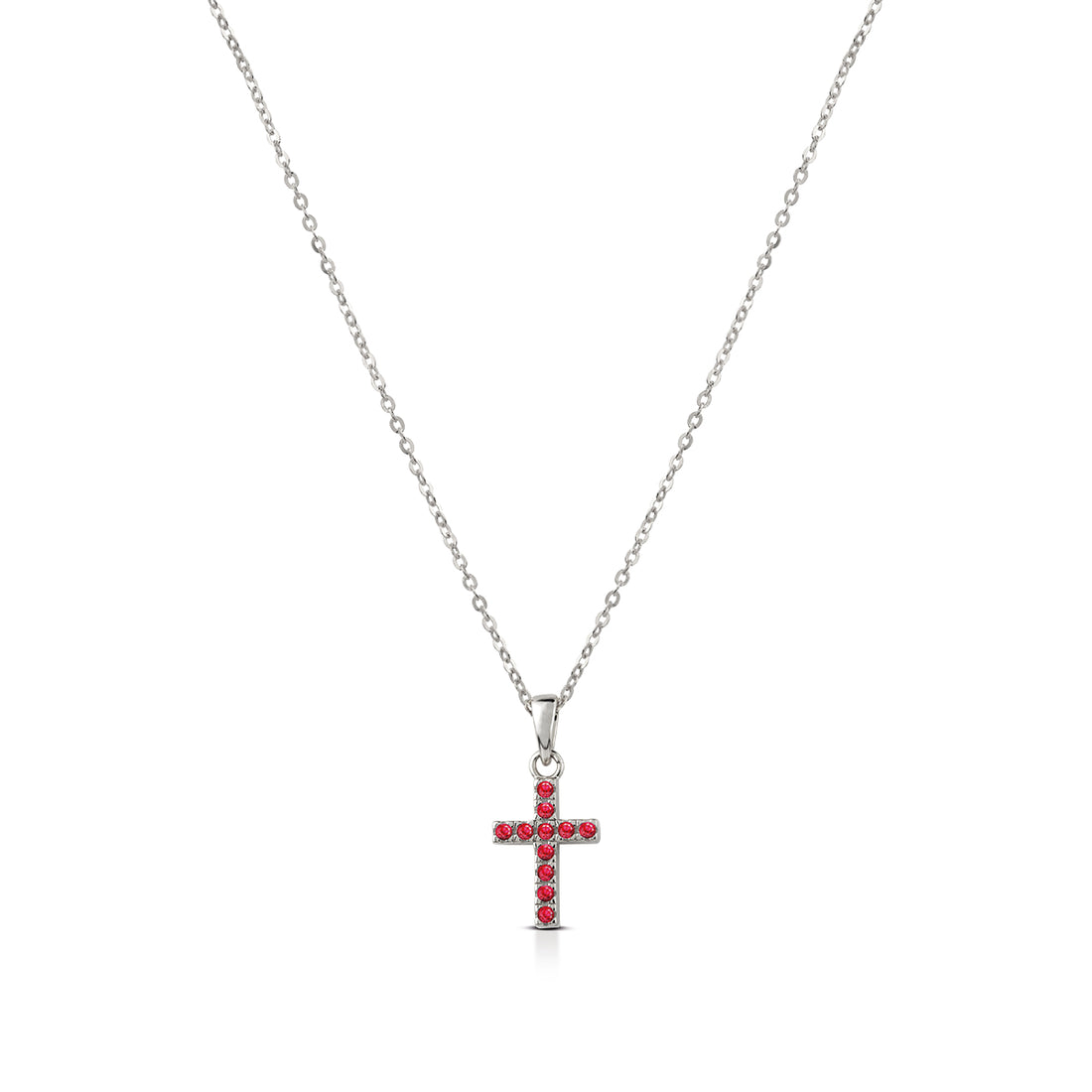 Collana Donna Kulto Argento 925 Croce Zirconi Rossi K925-179-2300