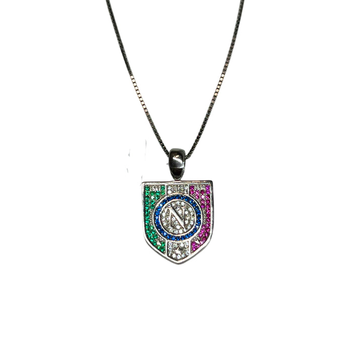 Collana Uomo Re Mida Quarto Scudetto Napoli Argento Zirconi CL-C-2