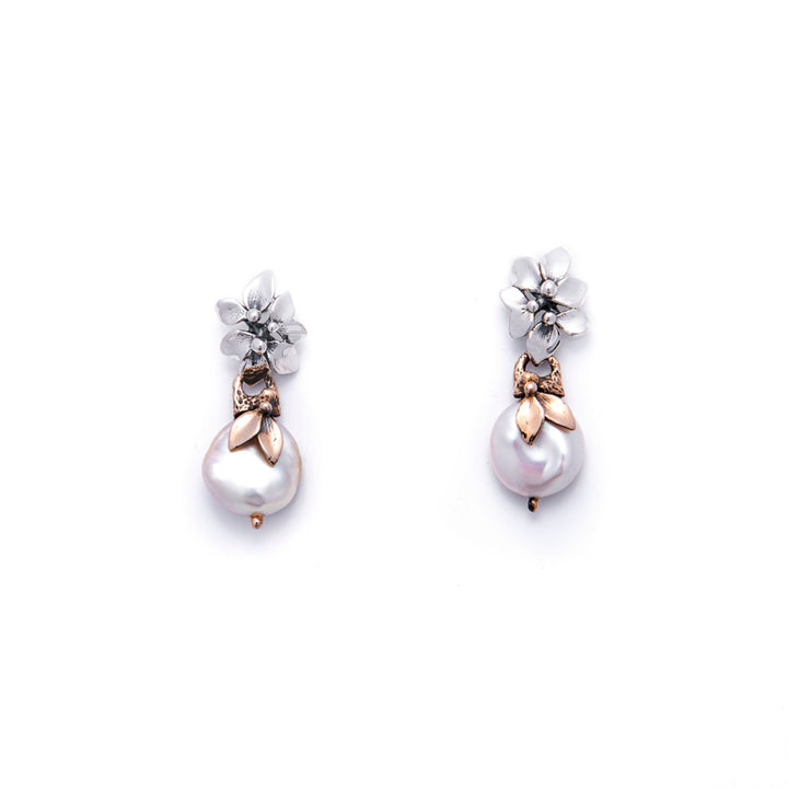 Orecchini Donna Nemoris Argento 925 Bronzo Rosè Bosco Perla BOF05