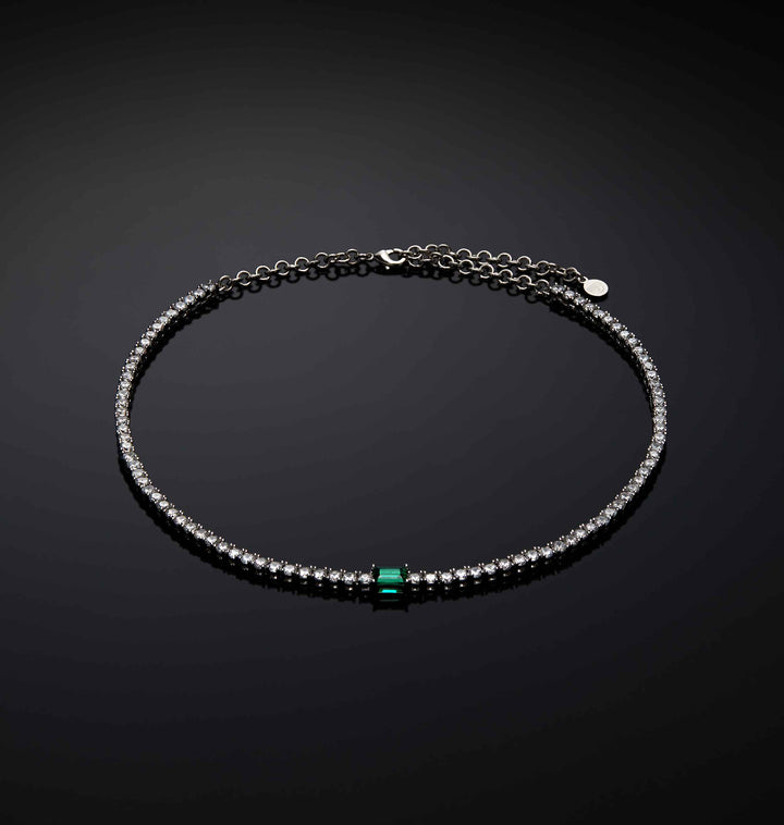 Collana Donna Chiara Ferragni Acciaio Zircone Verde e Bianchi J19AWJ13