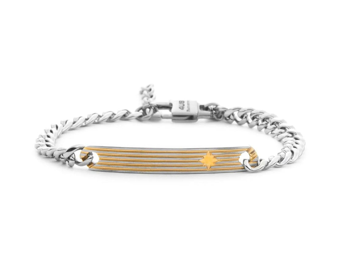 Bracciale 4US Cesare Paciotti Acciaio Con Catena E Placchetta 4UBR7802