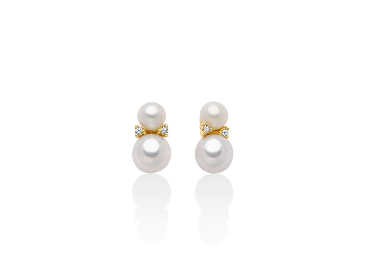 Orecchini Donna Miluna Oro Giallo 9kt Perla 3,5-4 e 5-5,5 mm e Diamanti PER2729X