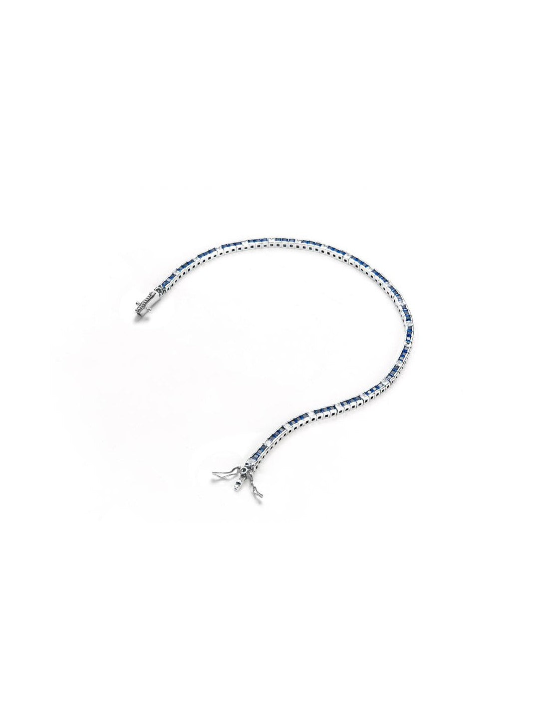 Bracciale Uomo Cesare Paciotti Argento 925 Tennis Zirconi Bianchi E BLU JPBR2313B/19