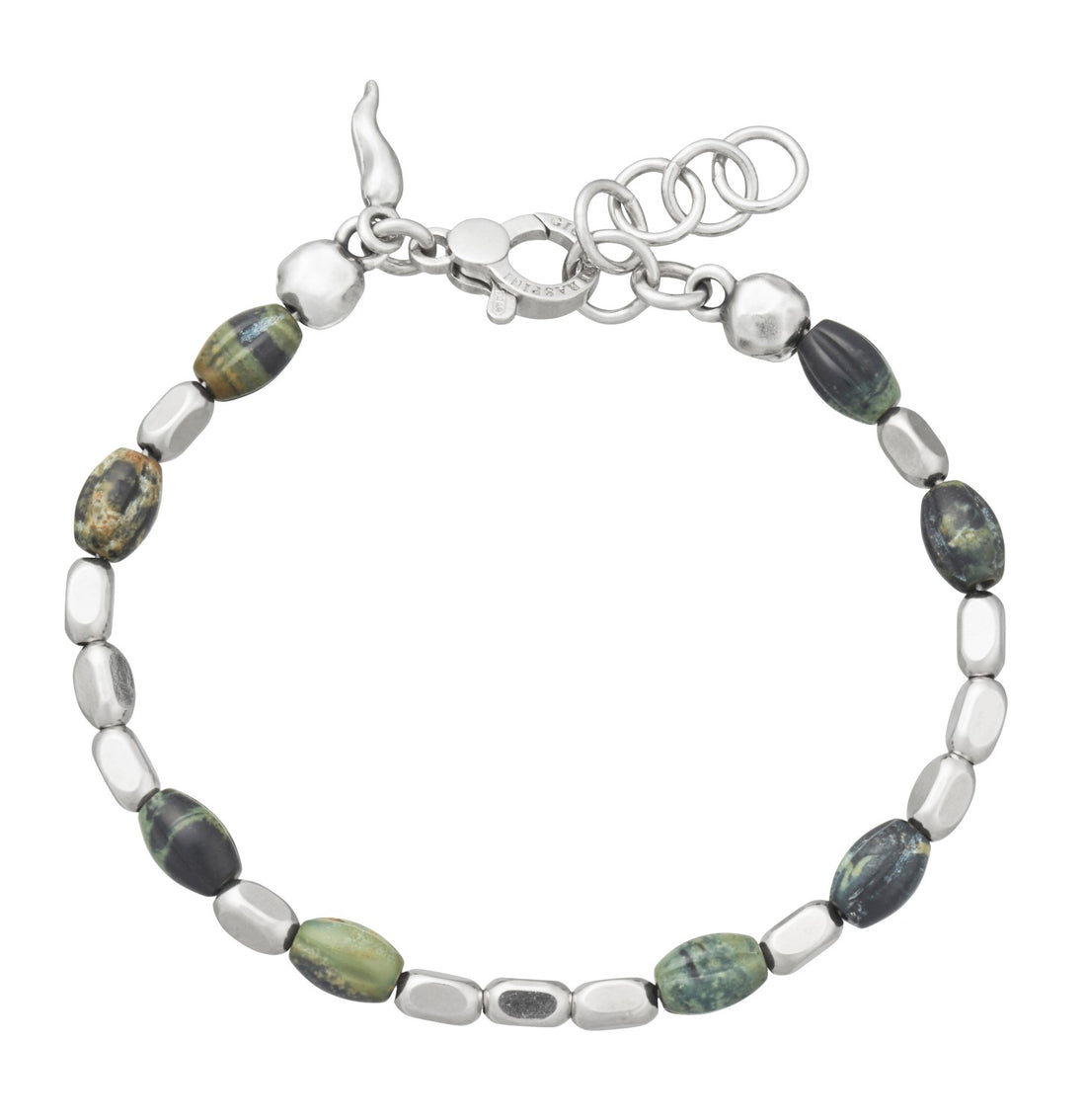 Bracciale Uomo Giovanni Raspini Argento 925 Biglie Seed Diaspro 12406L