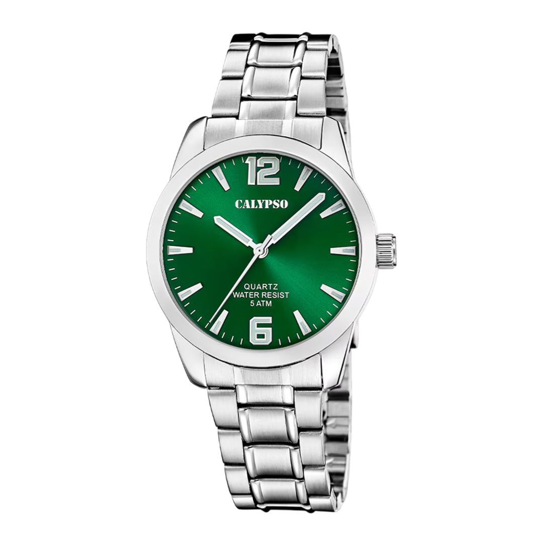 Orologio Uomo Calypso Gomma Quarzo Solo Tempo Acciaio verde K5866/5