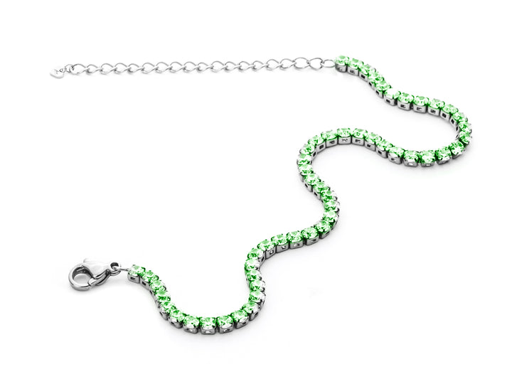 Bracciale Donna 4US Cesare Paciotti Tennis Acciaio Zirconi Verde 4UBR4812W