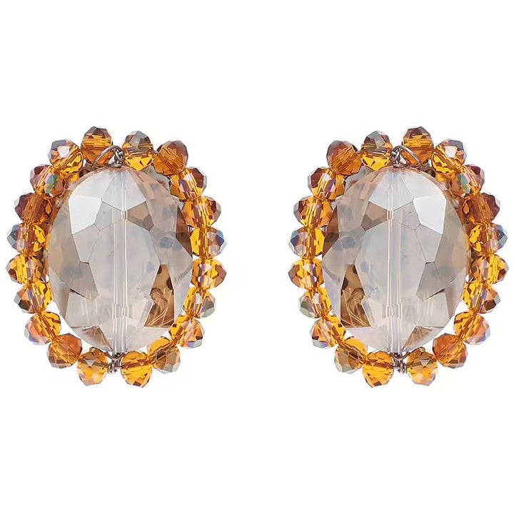 Orecchini Donna Ottaviani Bronzo Argentato Cristalli ambra  501061O