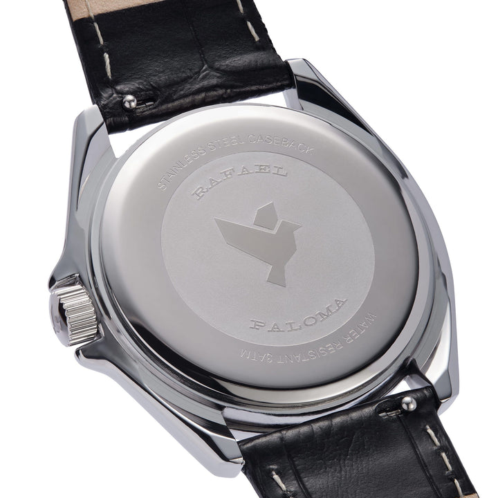 Orologio Uomo Rafael Paloma Acciaio Pelle Nero Data ORP003003