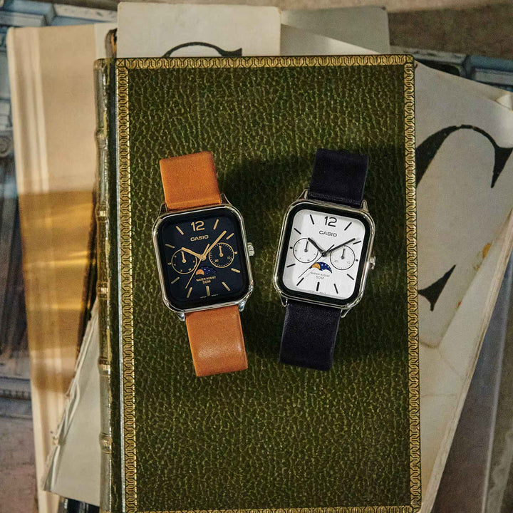 Orologio Uomo Casio Acciaio Pelle Quarzo Multifunzione MTP-M305L-1AVER