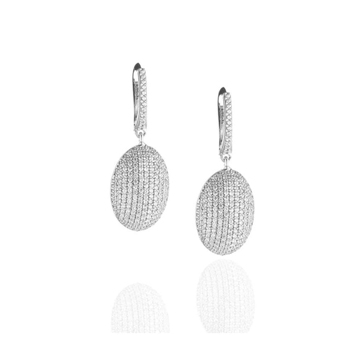 Orecchini Donna Sogni Argento 925 Bombetta Pavè Zirconi Bianchi OR002BB