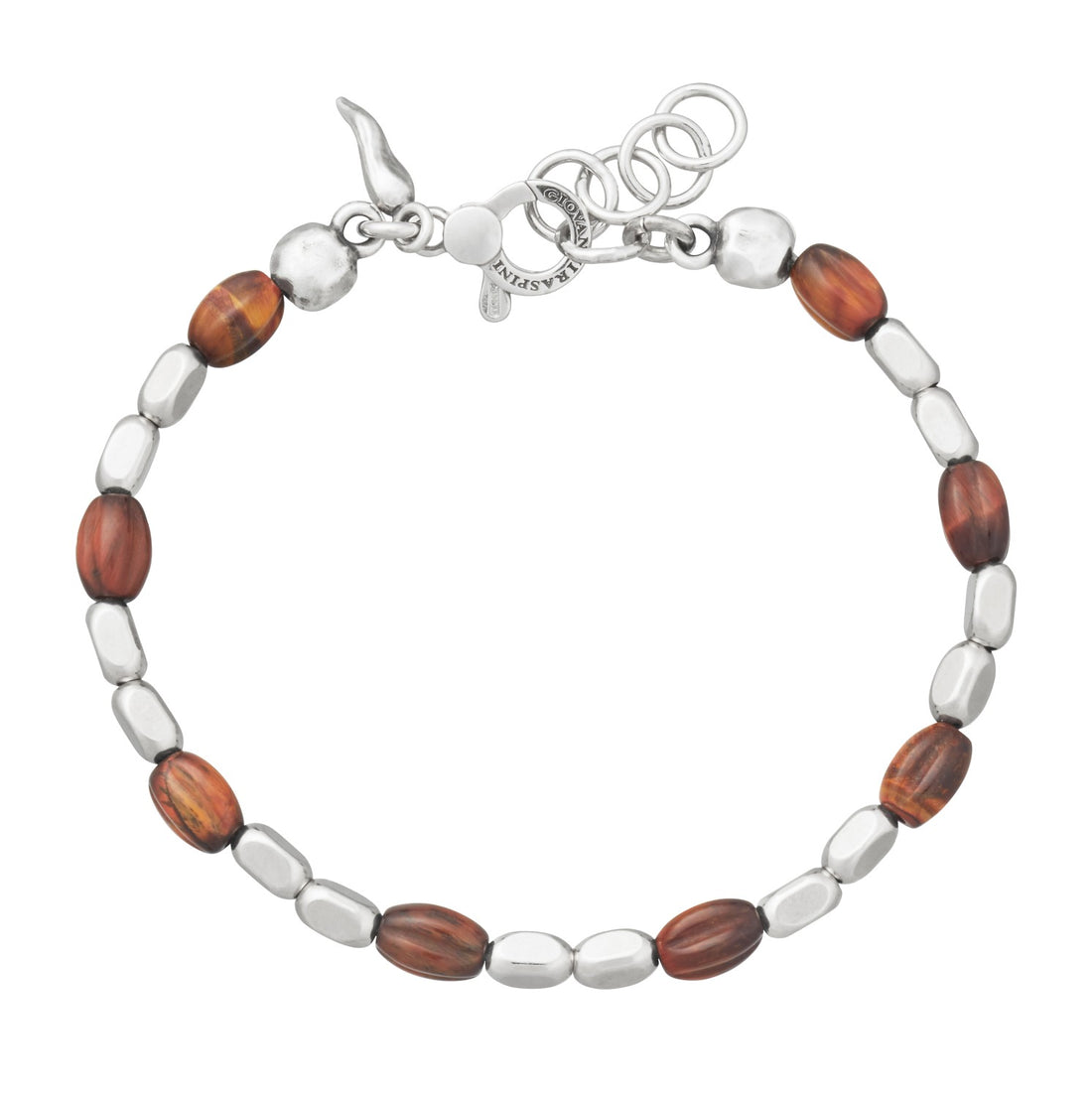 Bracciale Uomo Giovanni Raspini Argento 925 Biglie e occhio di tigre 12407L