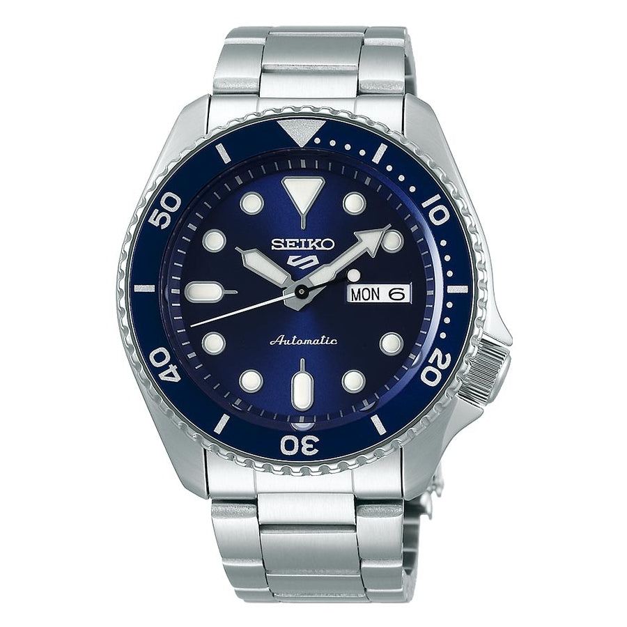 Orologio Uomo Seiko 5 Sport Automatico Doppia Data Acciaio Blu SRPD51K1