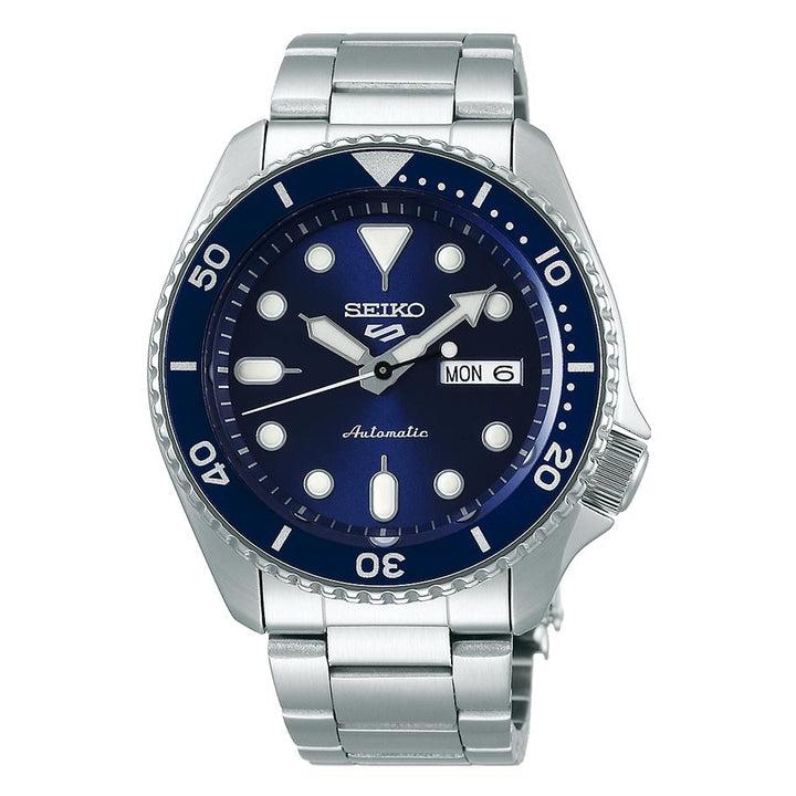 Orologio Uomo Seiko 5 Sport Automatico Doppia Data Acciaio Blu SRPD51K1
