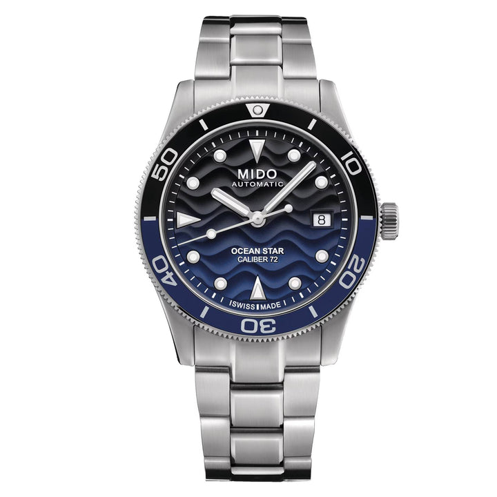 Orologio Uomo Mido Automatico Ocean Star 39 Data Blu Nero M0269071104100