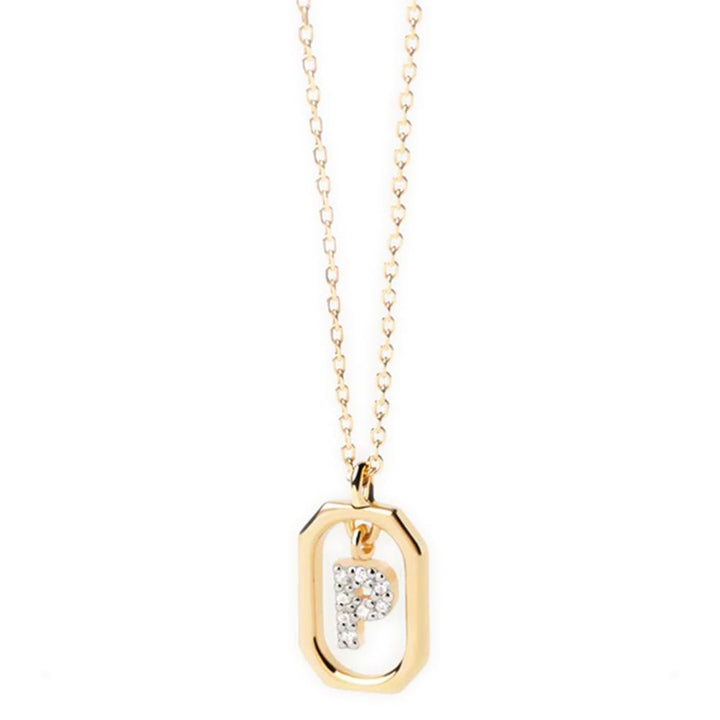 Collana Donna PDPaola Argento 925 Dorato Mini Iniziale P Zirconi CO01-527-U
