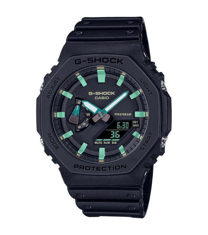 Orologio Uomo Casio G-Shock Quarzo Analogico Digitale Nero Verde GA-2100RC-1AER