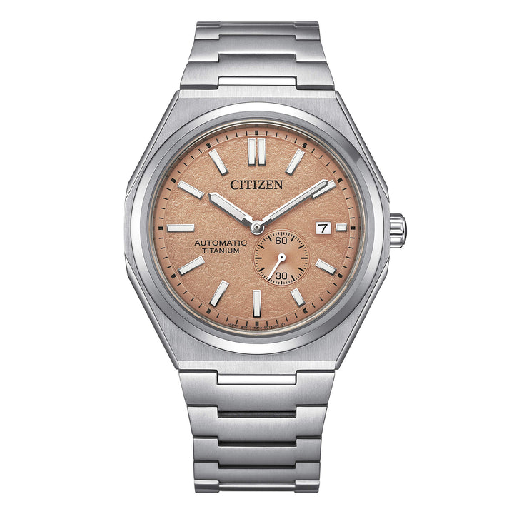 Orologio Uomo Citizen Automatico Super Titanio Arancione Data NJ0180-80Z