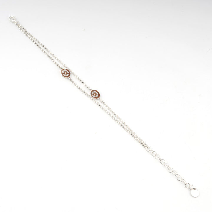 Bracciale Donna Cameo Italiano Argento 925 Fiori B128D-B