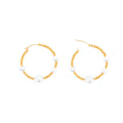 Orecchini Donna 4US Cesare Paciotti Acciaio Dorato Perle Biglie 4UOR8071W