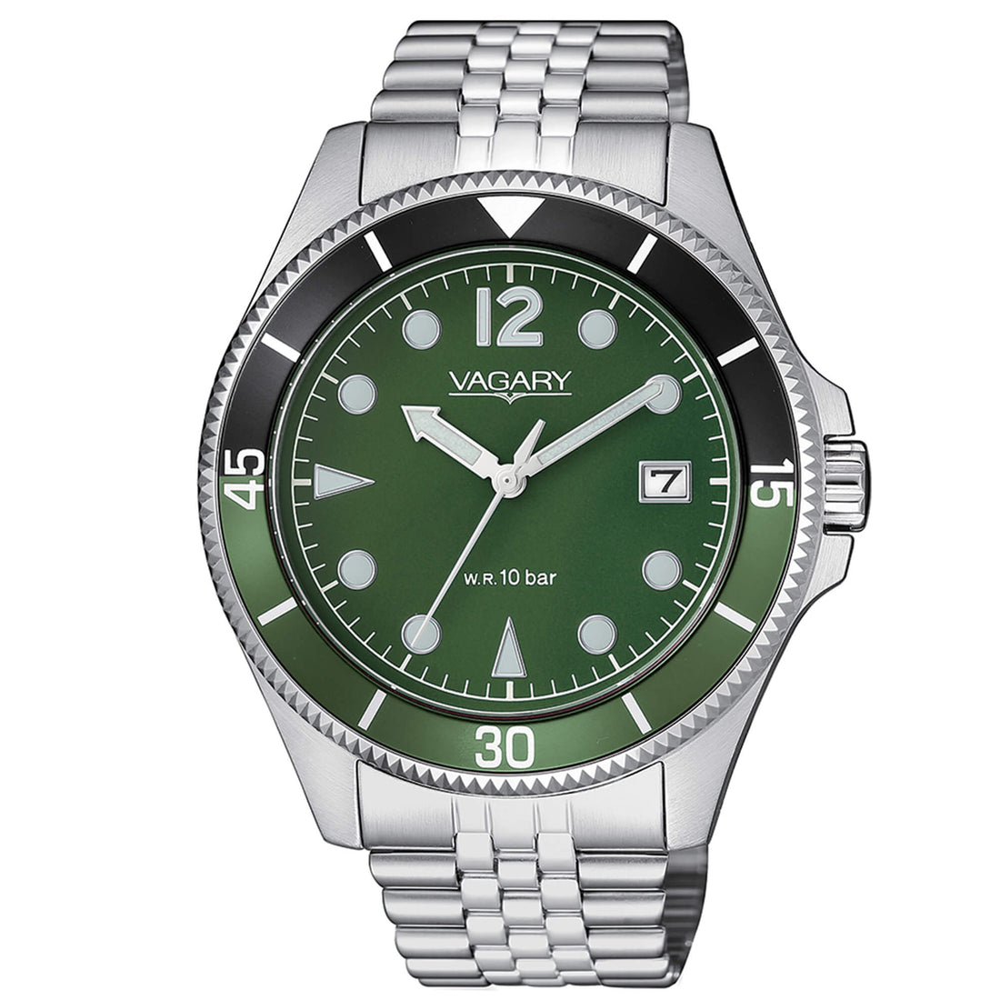 Orologio Uomo Vagary By Citizen Verde Nero Acciaio VD5-015-41