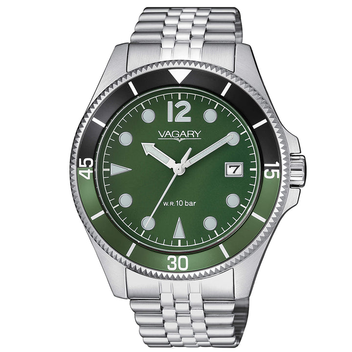 Orologio Uomo Vagary By Citizen Verde Nero Acciaio VD5-015-41