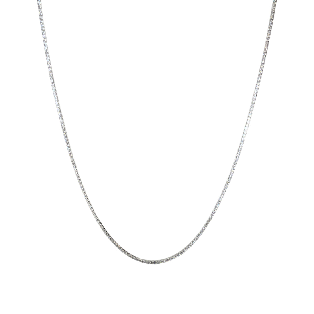 Collana Donna Re Mida Tennis Argento Lucido Zirconi Bianchi Tennis-7