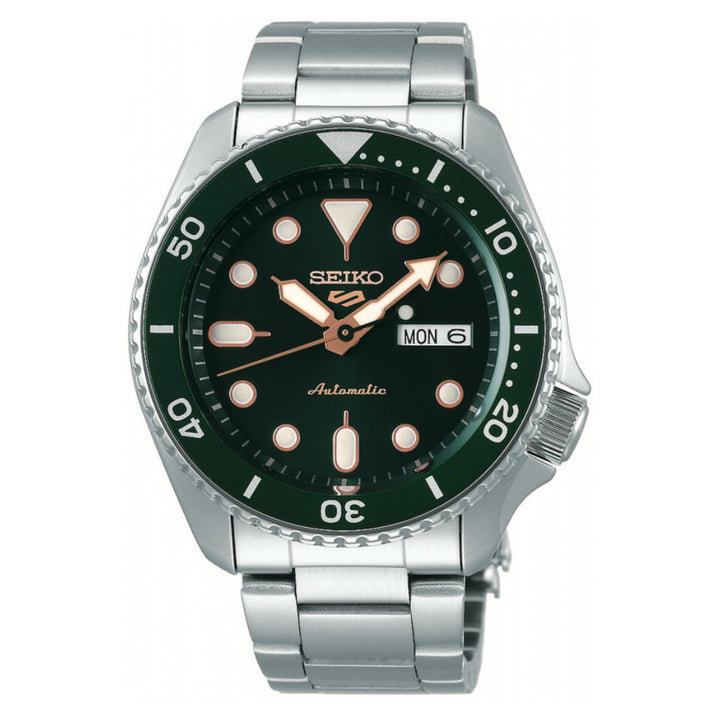 Orologio Uomo Seiko 5 Sport Automatico Doppia Data Acciaio Verde Rosè SRPD63K1