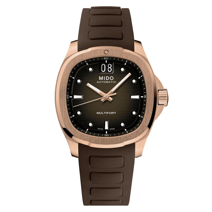 Orologio Uomo Mido Rosè Multifort TV Gran Data Cioccolato M0495263729100