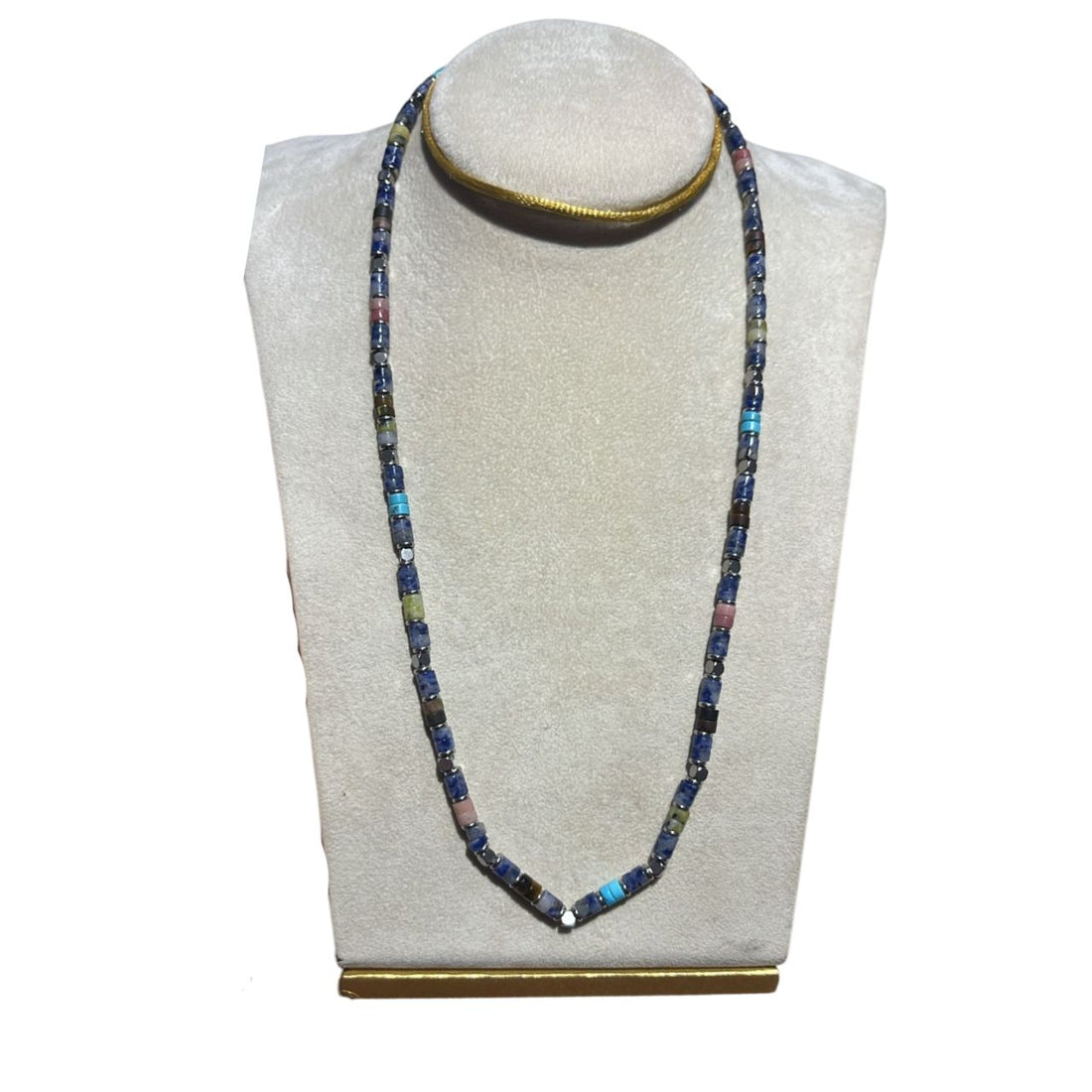 Collana Uomo Re Mida Pietre Multicolore Blu