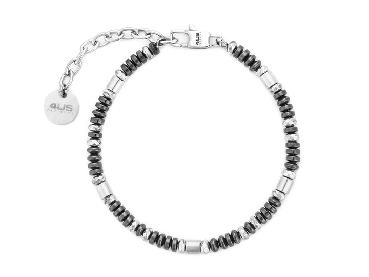 Bracciale 4US Cesare Paciotti Acciaio Con Biglie Nere 4UBR7816