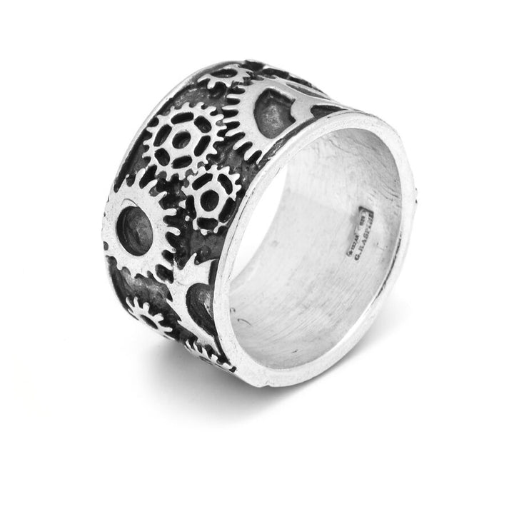 Anello Uomo Giovanni Raspini Argento 925 Fascia Ingranaggi Meccanici 11327/22