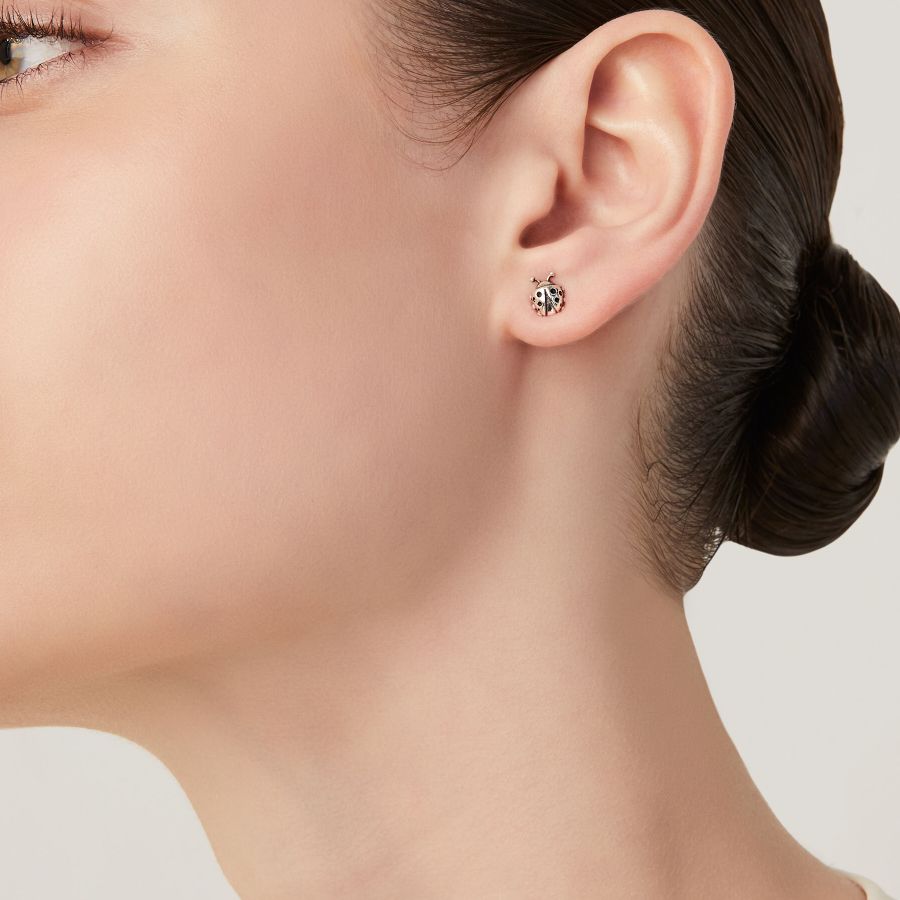 Orecchini Donna Giovanni Raspini Argento Bianco 925 Coccinella 11811