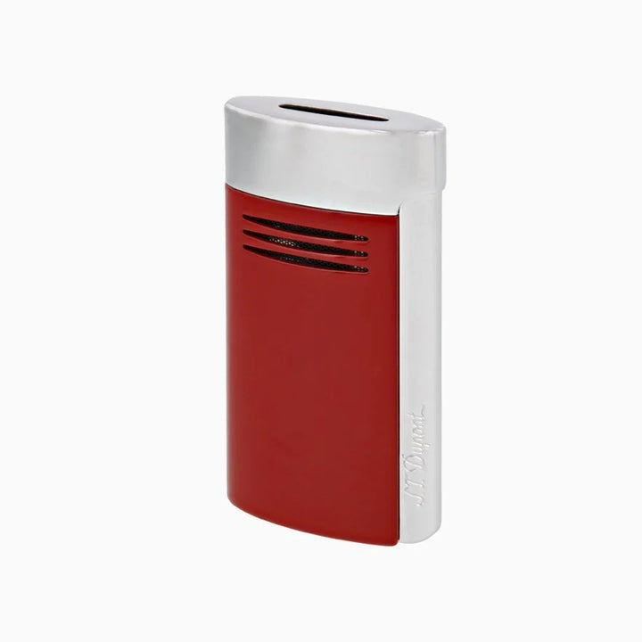 Accendino Uomo Dupont Acciaio Smalto Rosso Fuoco Oversize Fiamma Gas 020703