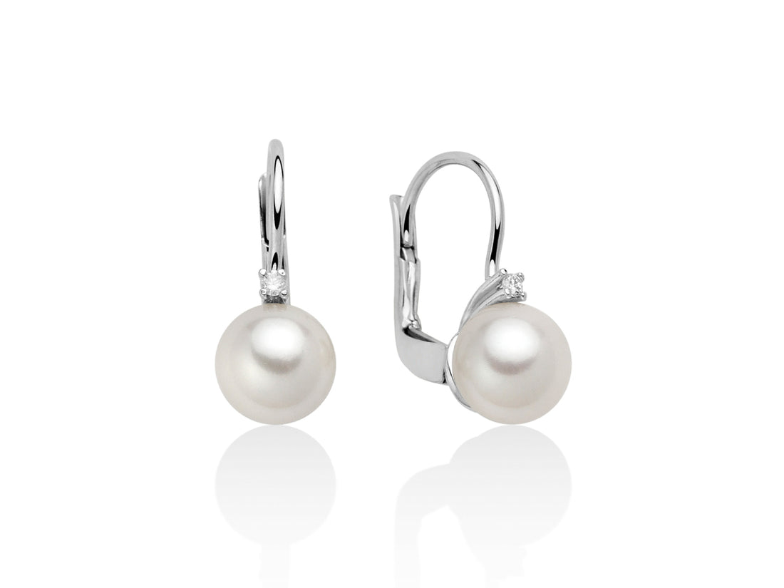 Orecchini Donna Miluna Oro 18 Kt Perla Diamanti MOR758BM_003
