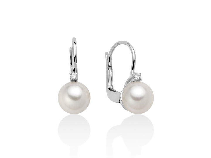 Orecchini Donna Miluna Oro 18 Kt Perla Diamanti MOR758BM_003