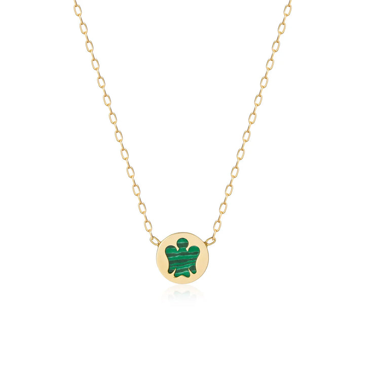 Collana Donna Ragazza Roberto Giannotti Angelo Oro Giallo 18 KT Malachite PZ688