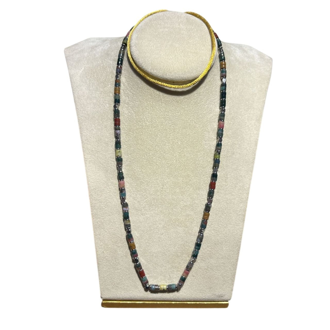 Collana Uomo Re Mida Pietre Multicolore Verde