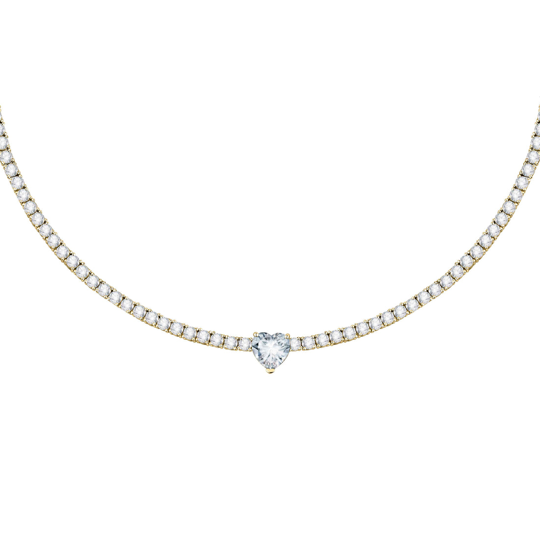 Collana Donna Chiara Ferragni Chocker Dorato Zirconi Bianchi Cuore